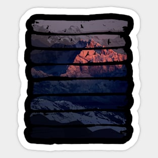 Mountain Range - Pink Sunset Sticker